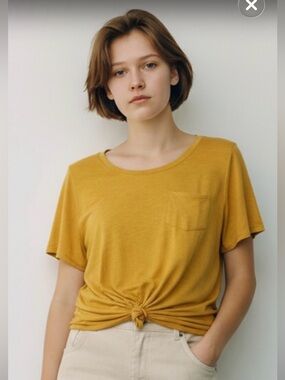 Style & Company Yellow Women’s Short Sleeve Tee – XL – New, Soft & Relaxed Fit